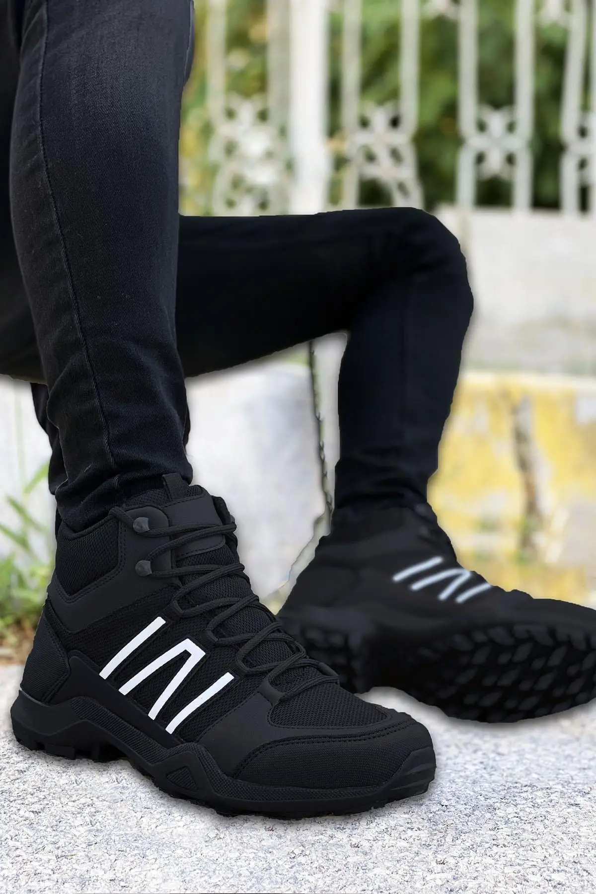 

Ботинки Alarga BIGKING01708 мужские спортивные, водонепроницаемые, для улицы, треккинга, черные, белые