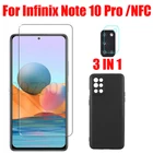 3 в 1 чехол + закаленное стекло для камеры для Infinix Note 11 10 Pro NFC Защитное стекло для экрана для Infinix Note 10 Pro 2.5D стекло