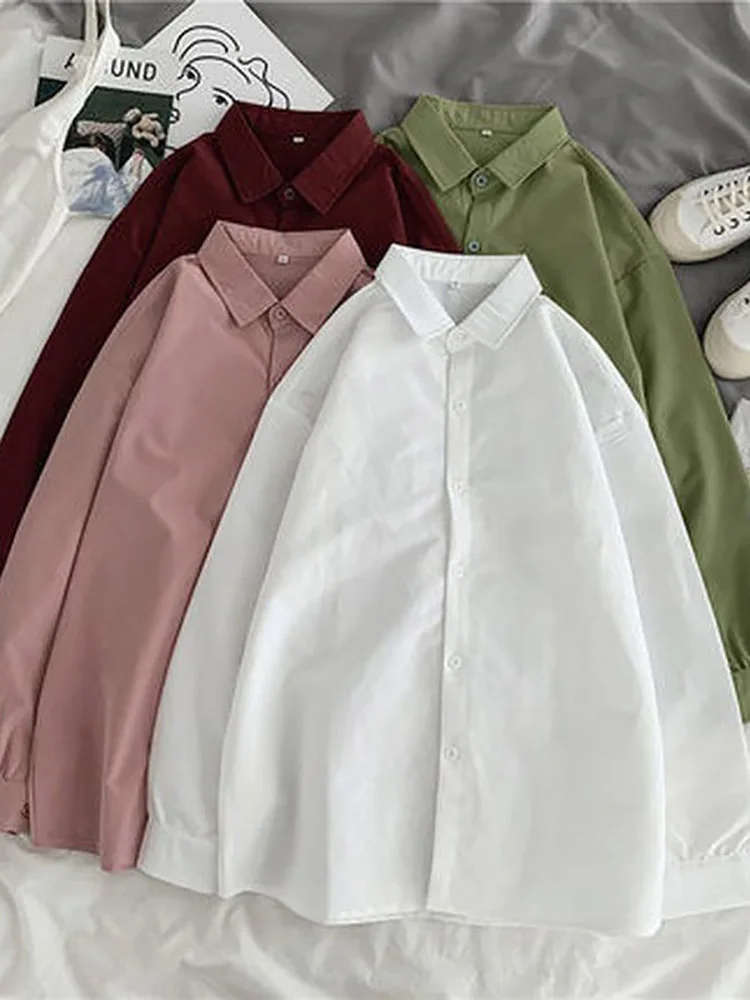 

Spring Fall Shirts Office Blouse Women Clothing Fashion Short Sleeve Chiffon Shirt Simple Lapel Neck Work Top Blusas Mujer