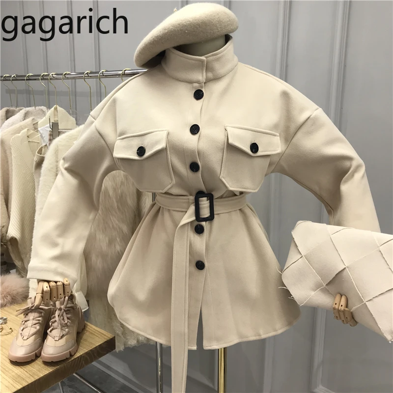 Gagarich пальто женское 2019 осень зима модный воротник длинный рукав свободный