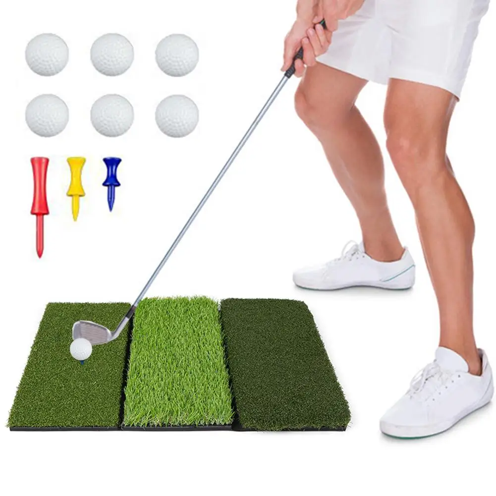 Fiyat 3 In 1 Yararlı Golf Uygulama Mat Yapay çim Naylon çim Kauçuk Tee Backyard Açık Golf Isabet Mat Dayanıklı Eğitim Pedi 4