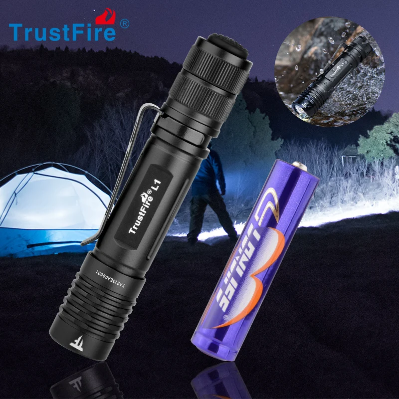 TrustFire L1 мини светодиодная AAA вссветильник 385 люмен маленьсветильник вспышка