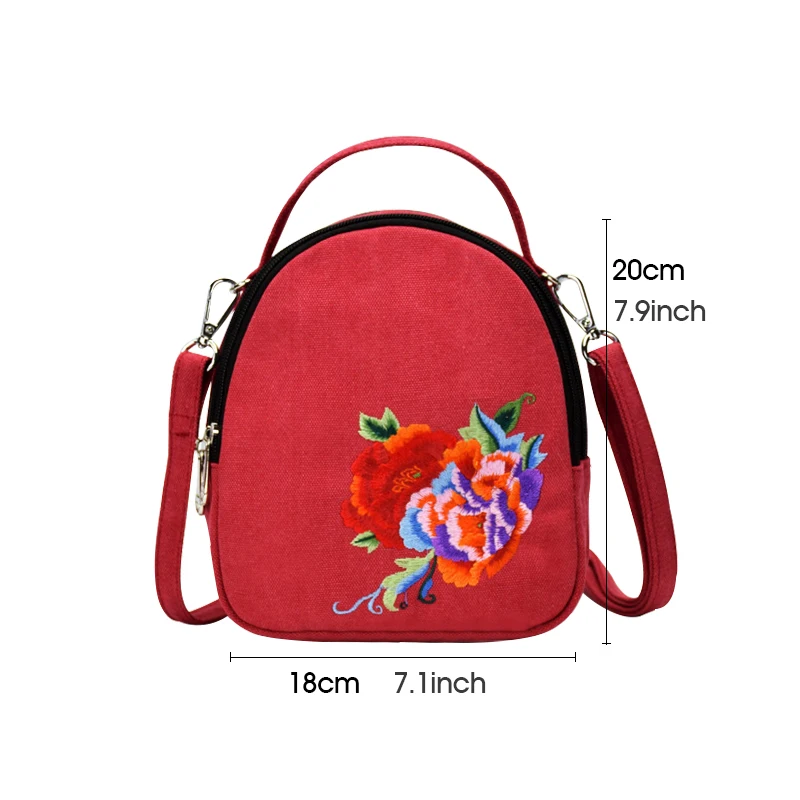 

Fashion Women Shoulder Bag Vintage Embroidery Pretty Flower Bohemia Ethnic Style Shopper Travel Handbags Messenger Bag for Girl