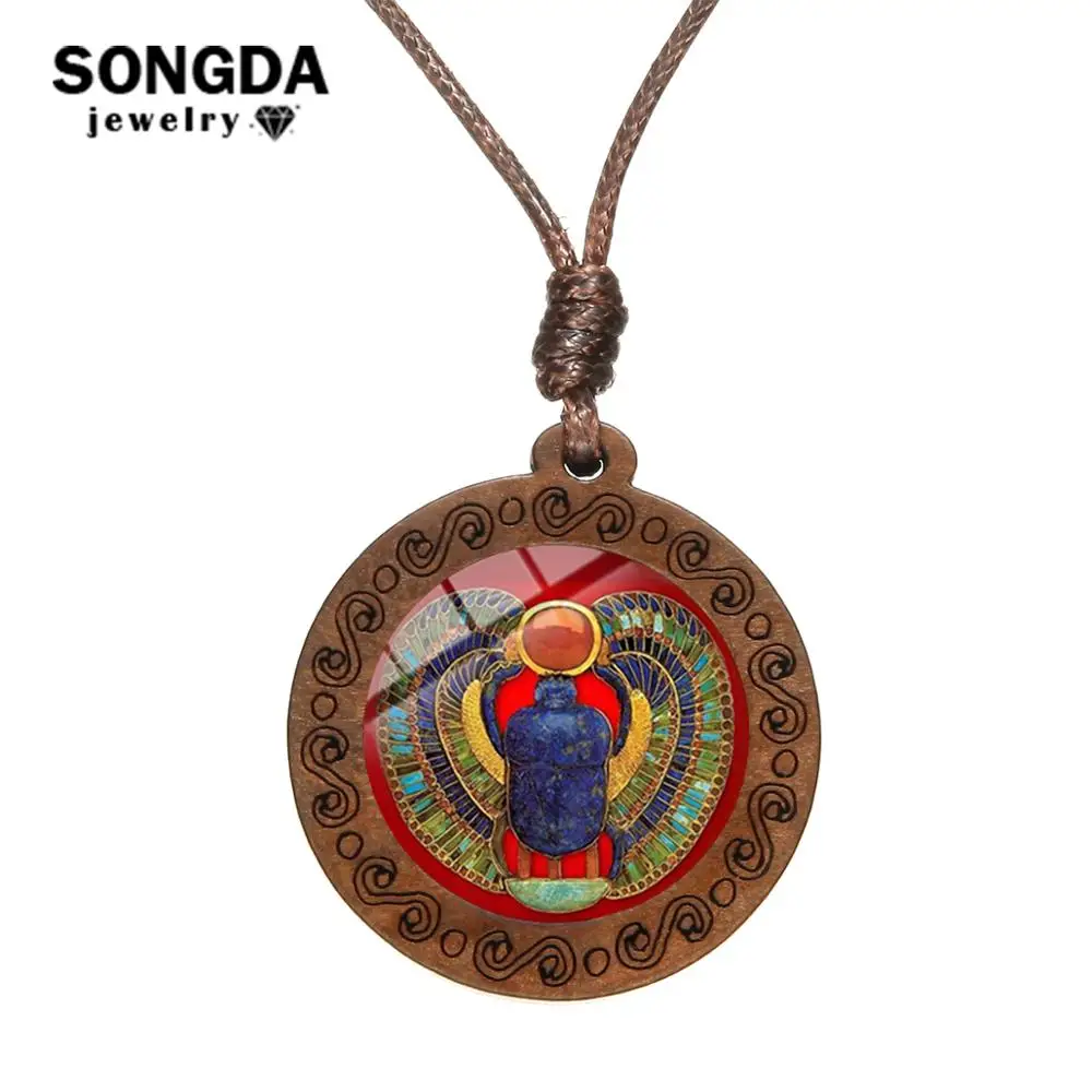 SONGDA египетского фараона Scarab подвеска с жуком талисман в ретро стиле живописным