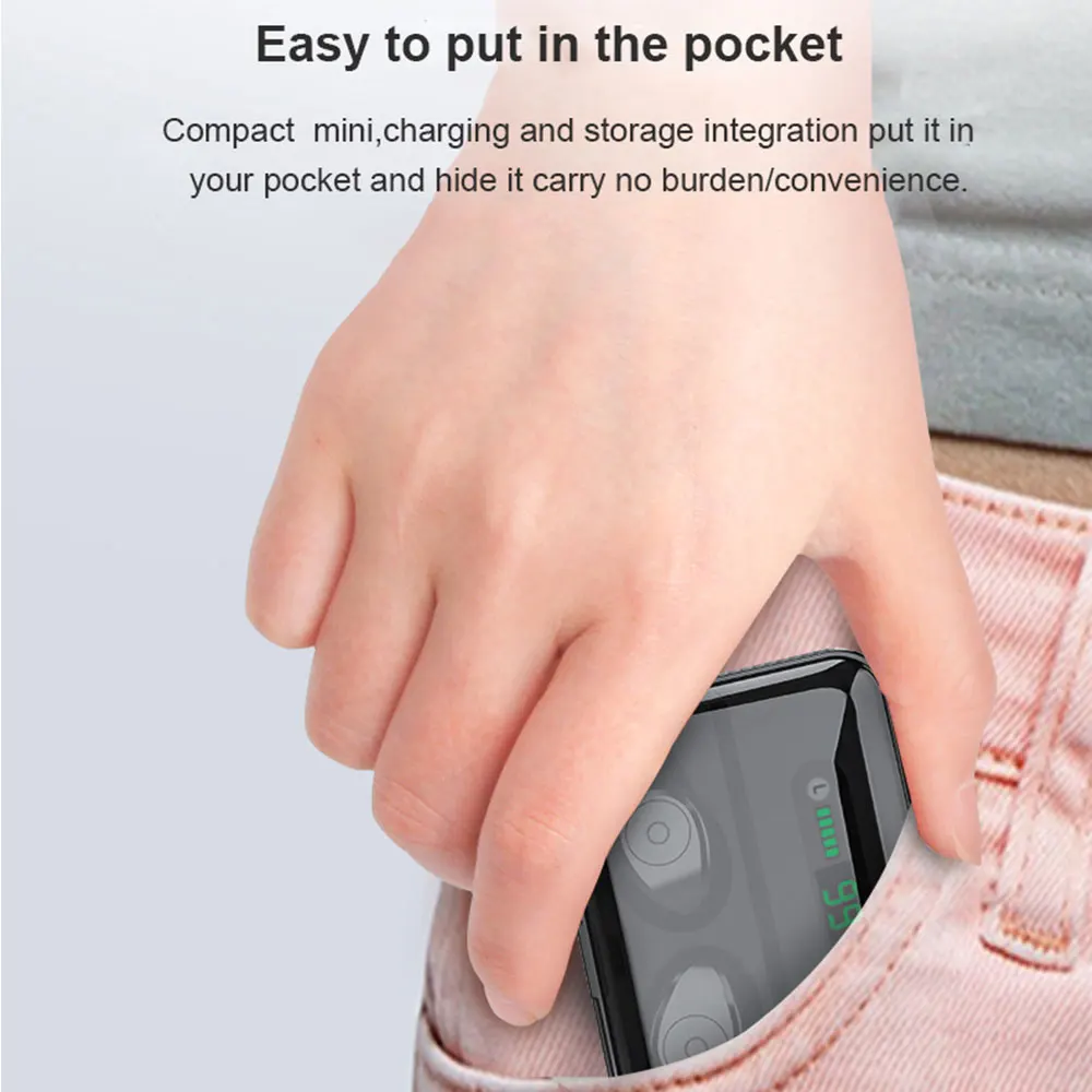 

Willkey TWS Touch Wireless Headphones Bluetooth 5.0 Earphone Bass HIFI Sports Running Headset Support iOS/Android Phones HD Call