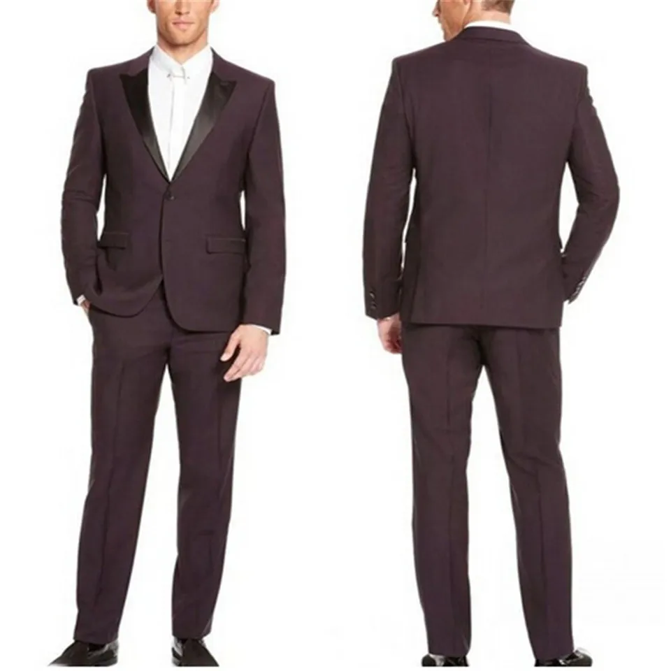 

New Men's Suit Smolking Noivo Terno Slim Fit Easculino Evening Suits for Men Groom Tuxedo Brown Groomsmen Bridegroom(jacket+Pant