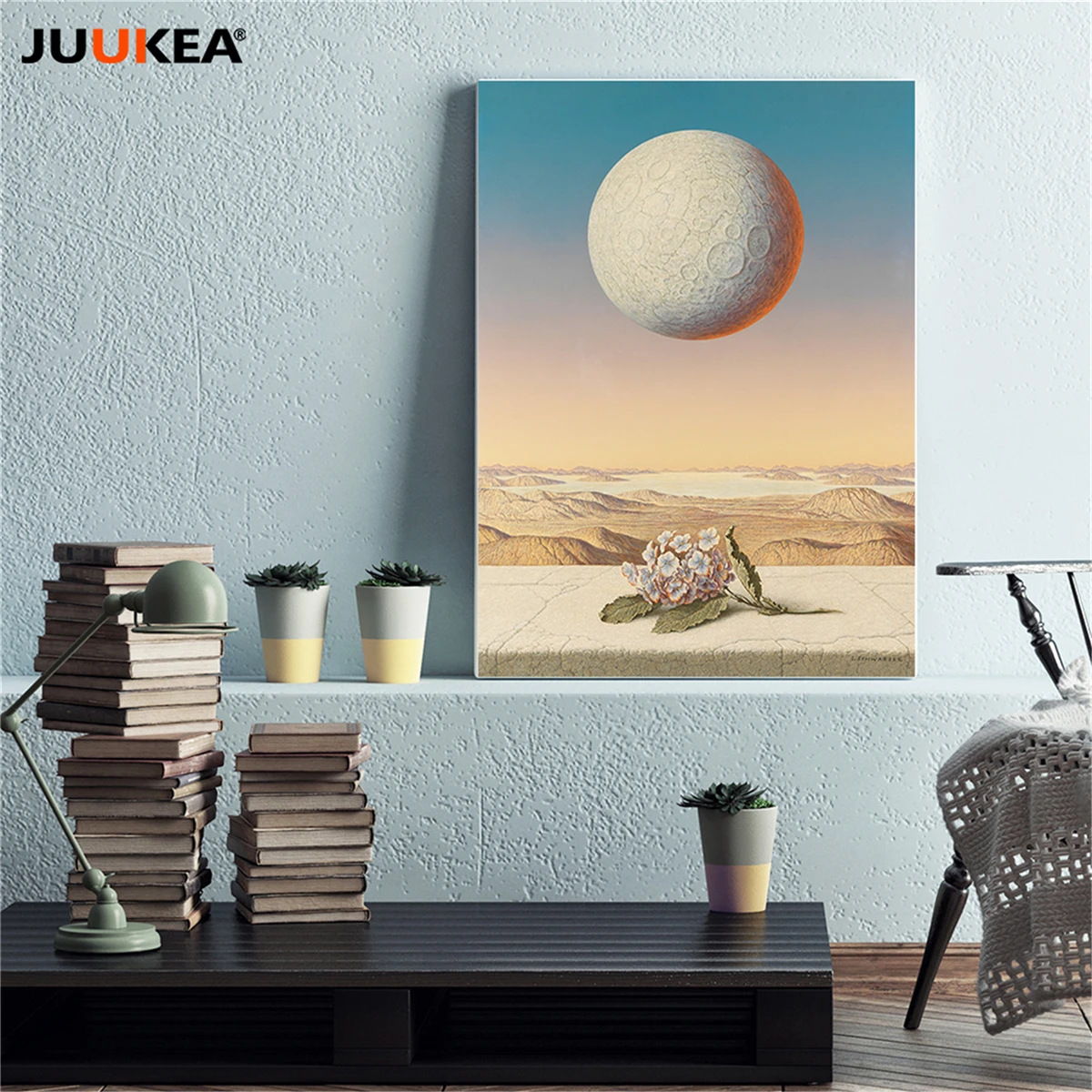 Современные сюрреалистические Холст Книги по искусству печати картина мира за