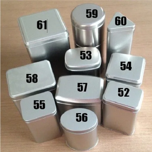 Металлическая Серебристая жестяная коробка контейнер для хранения еды чая