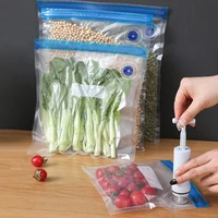 10pcs vacuum sealer bags reusable food storage bag seal compressed organizer resealable food packaging bags with hand pump