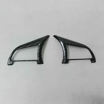 Carbon fiber ABS 2 шт Автомобильный протектор декоративная рамка руль Блестки наклейка для Nissan Kicks Стайлинг - Название цвета: Carbon fiber