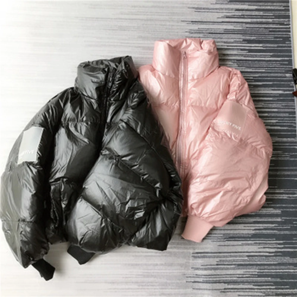 Зимняя женская куртка однотонная парка с воротником-стойкой пальто теплое