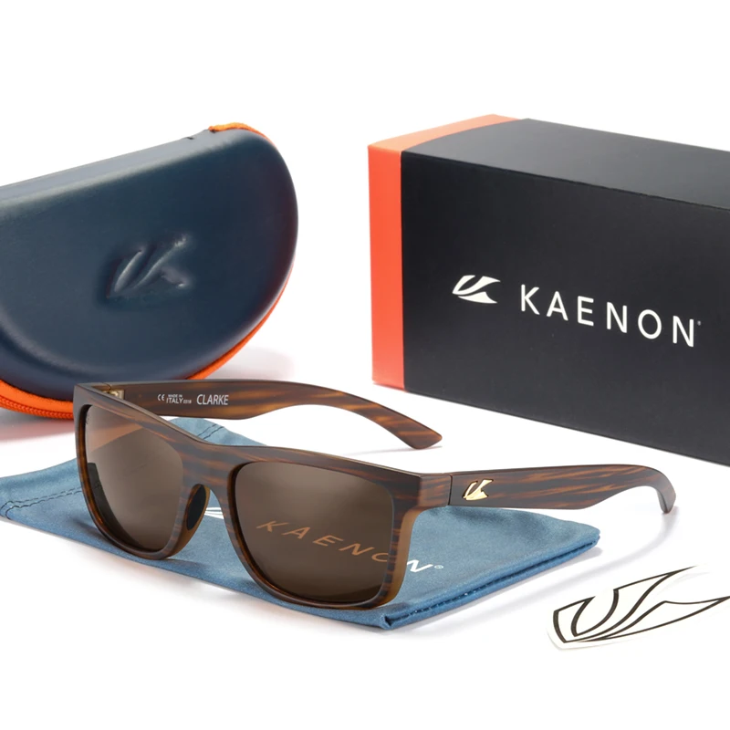 KAENON Square Polarized Sunglasses Men TR90 Flexible Sports Sun Glasses For Women Real Coating Lens With Original Box
