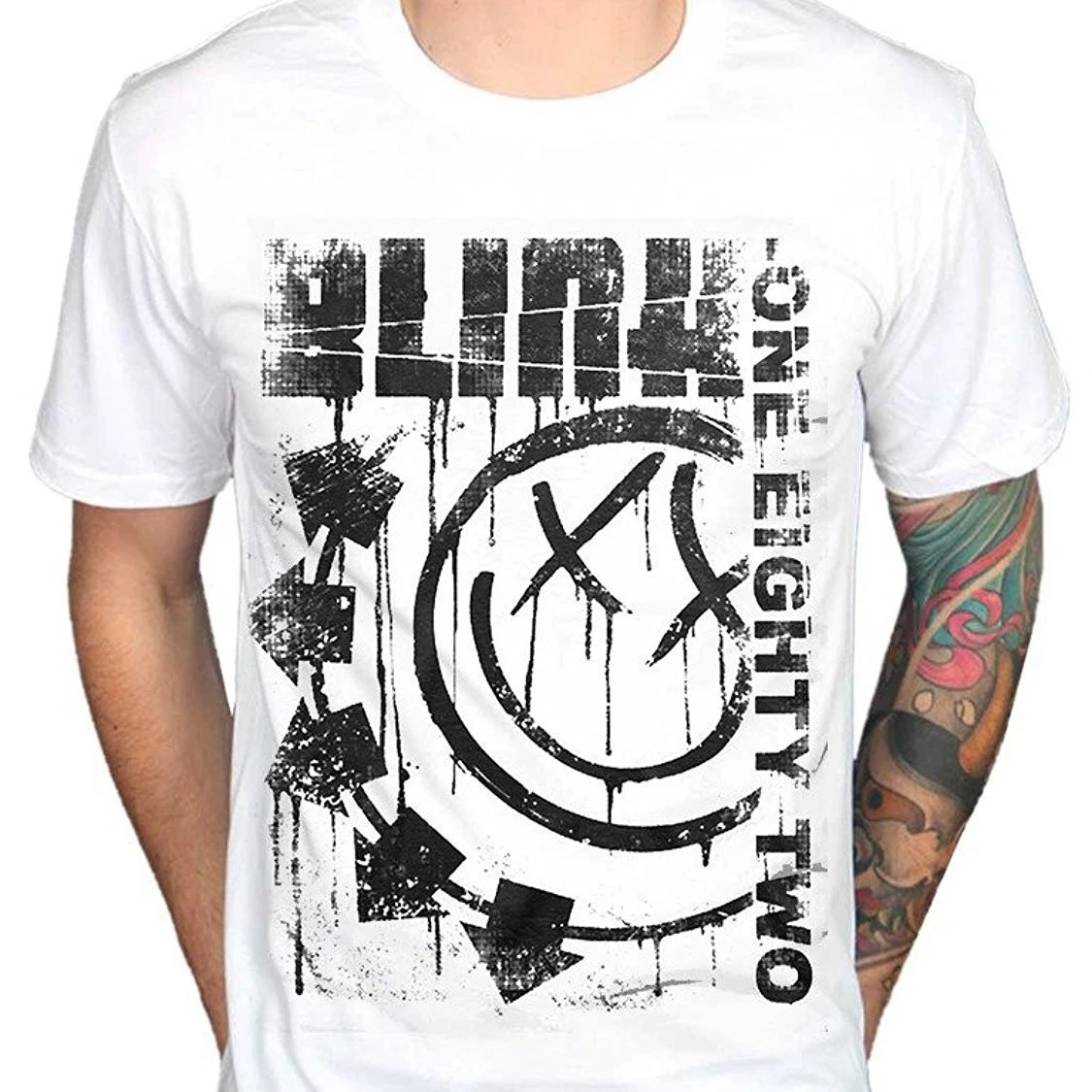 Высококачественная Мужская Официальная футболка Awdip Blink 182 с надписью One Eighty Two Рок