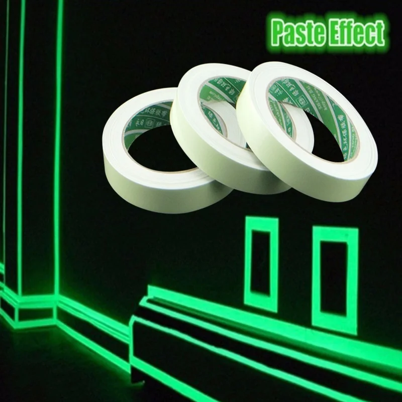 

Photoluminescent Luminous Tape Yellowish Green Sign Decoration Safety Sticker Glow Tape DIY Self-Adhesive Home Stage Craft