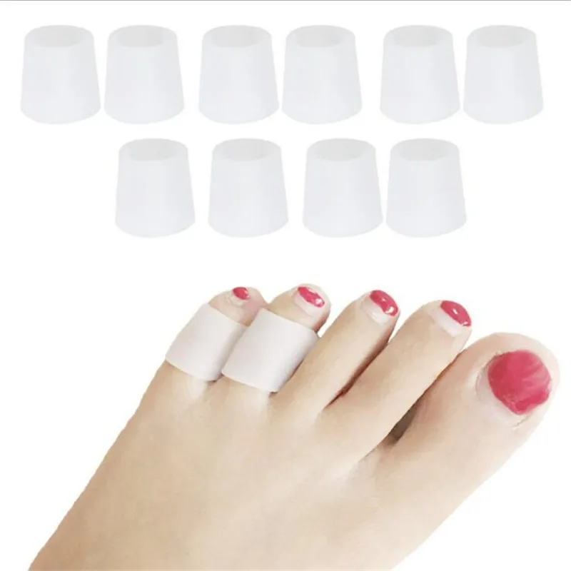 

10pcs/5 pairs Silicone gel little toe tube corns blisters Corrector pinkie protector gel bunion sleeve toe Bone Brace Support