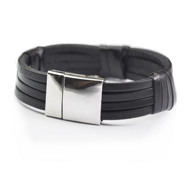 Многослойные кожаные браслеты для женщин женские с магнитной застежкой в стиле