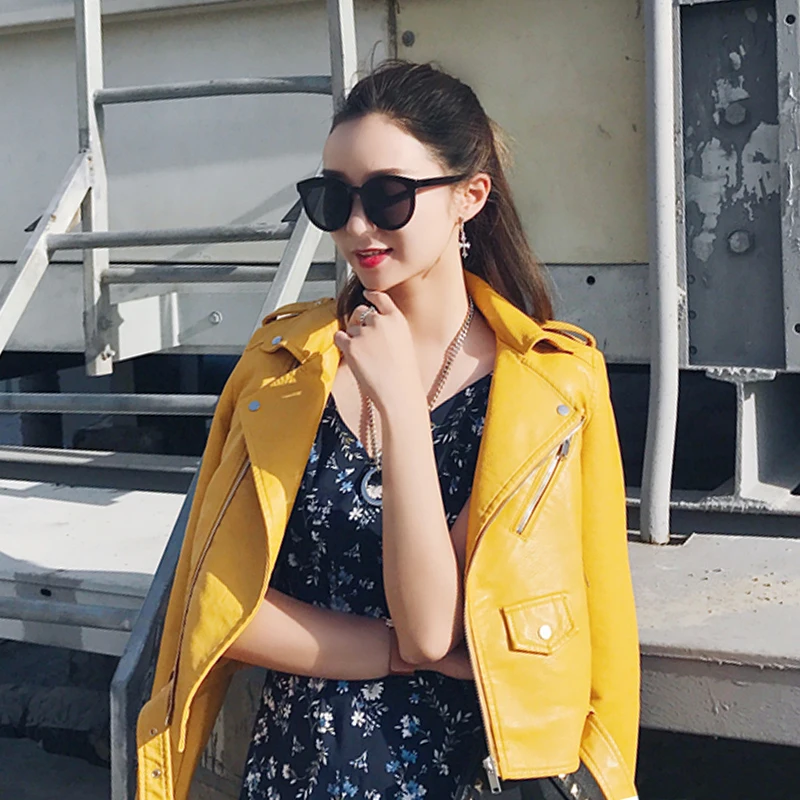 Женская байкерская куртка из искусственной кожи в стиле панк | одежда