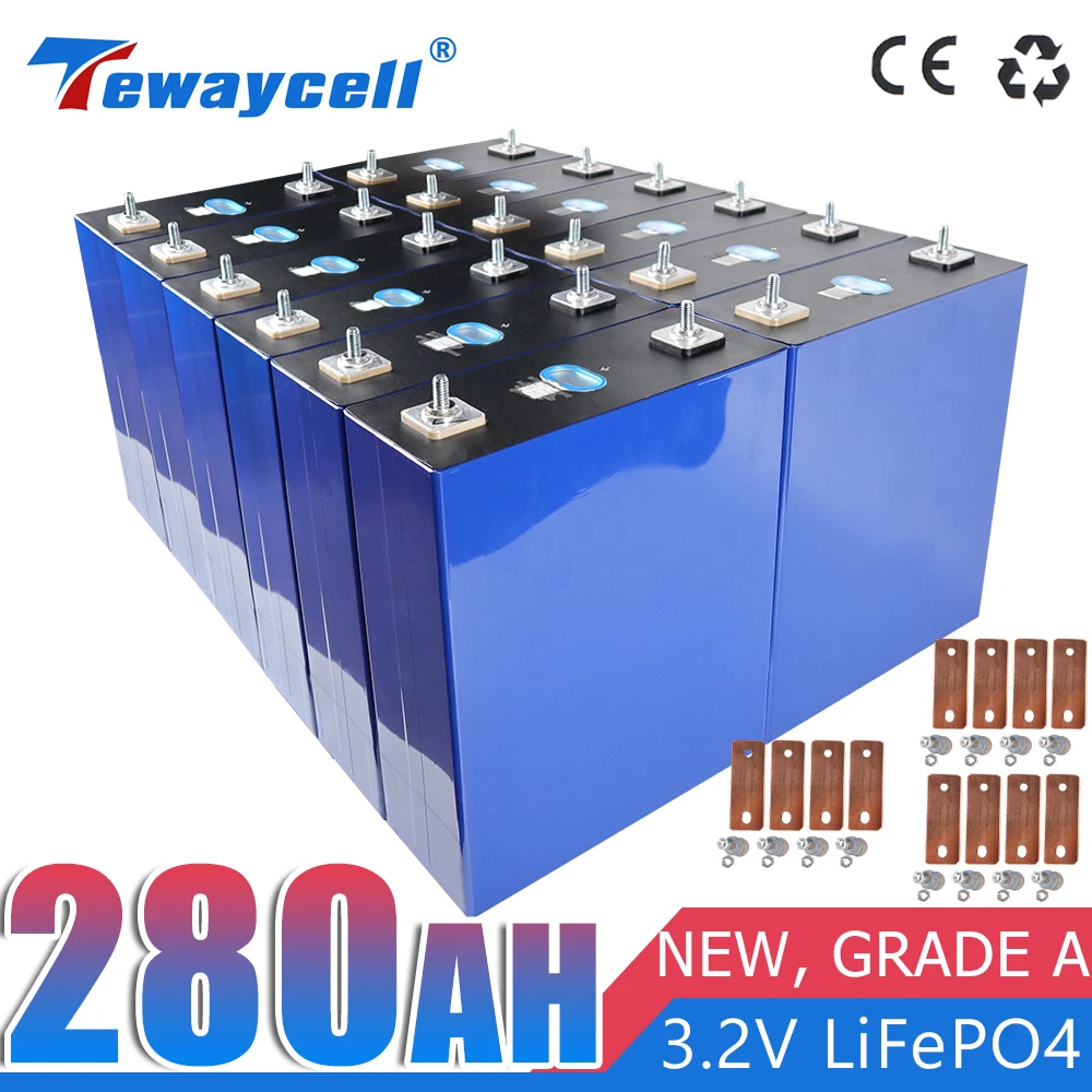 

12Pcs 3.2V 280Ah LiFePO4 Battery DIY 12V - 48V 280AH rechargeable battery electric scooter RV Solar caravan lifepo4 battery pack