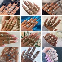 30 styles for woman rings mix and match freely vintage knuckle boho crystal crescent geometric female finger set jewelry