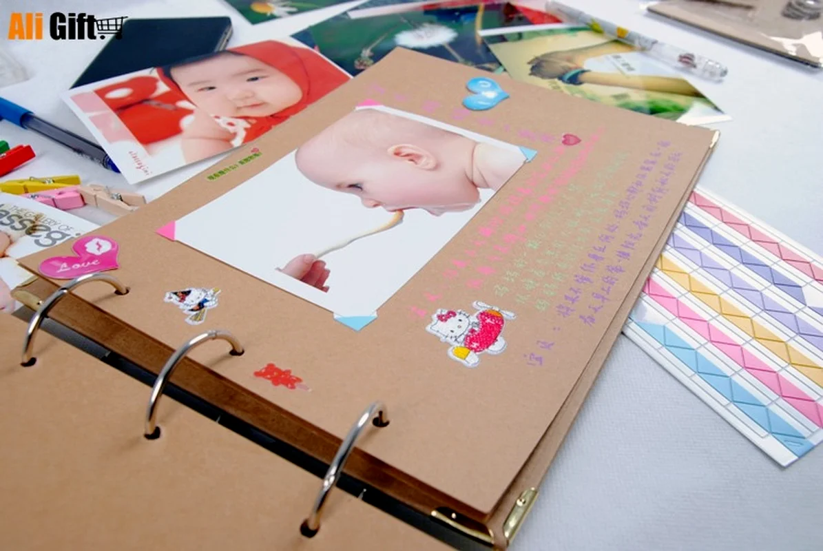 Лидер продаж креативный черный фотоальбом сделай сам с картой размер А4 10