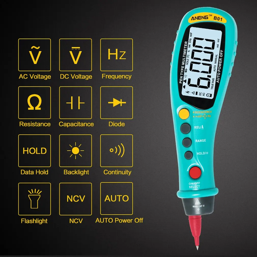 

B01 Portable Pen Digital Multimeter Intelligent Electric Tester Multi-function Circuit Detection On-contact Tester