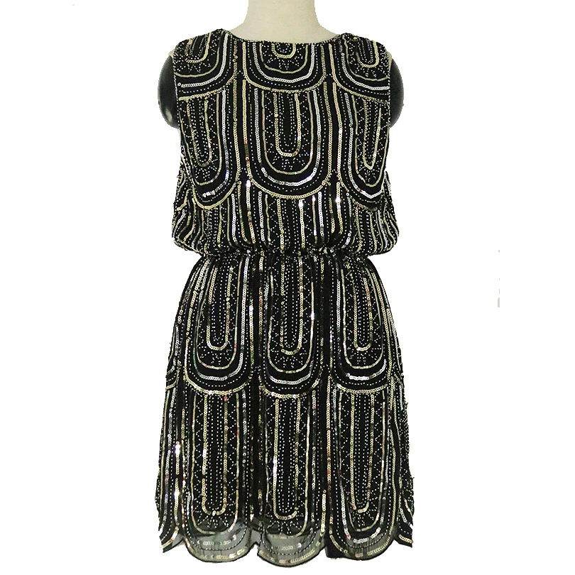 Женское винтажное платье миди вечерние платья с блестками и бахромой модель 1920 х