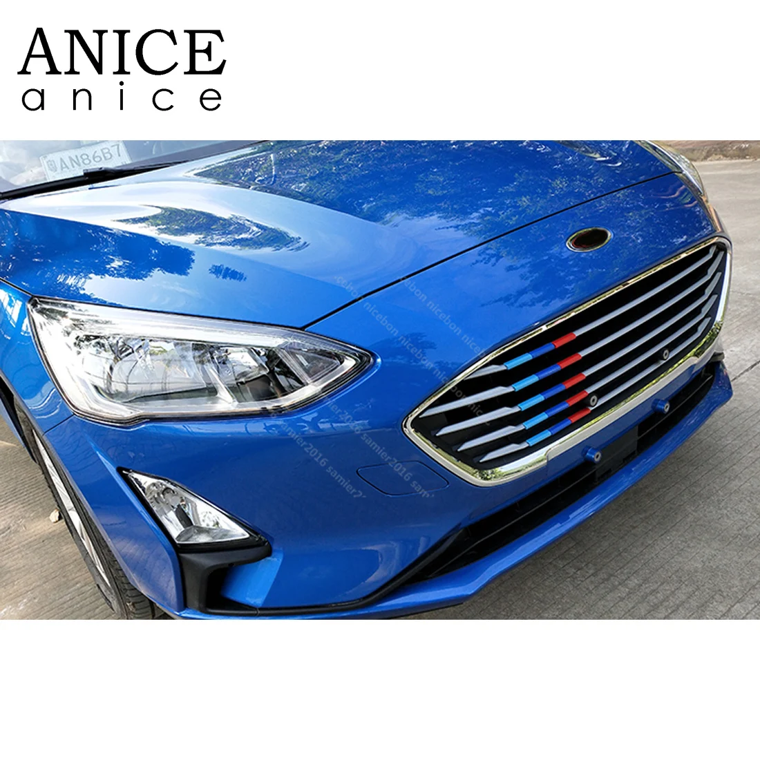 

ABS Front Grille grill Trim Cover Molding fit For Ford Focus 2019
