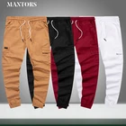 Брюки-Джоггеры мужские с карманами, повседневные спортивные штаны, шаровары-карандаш, однотонные спортивные, несколько карманов, 2022