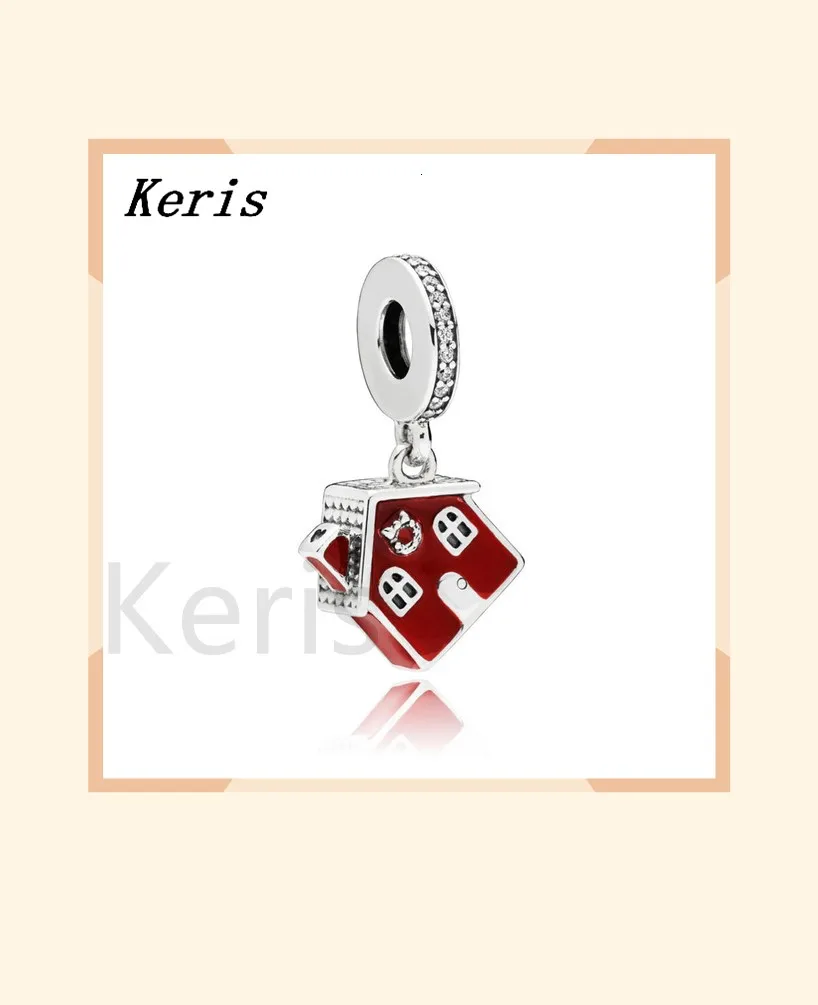 100% 925 silver sterling new 797517en27 cozy Christmas house hanging free freight jewelry | Украшения и аксессуары
