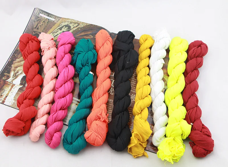 Шарф женский льняной тонкий плиссированный шарф карамельных цветов длинные