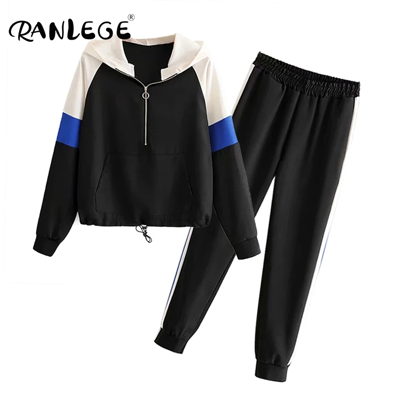 Спортивный костюм RANLEGE для женщин повседневный комплект из 2 предметов модные