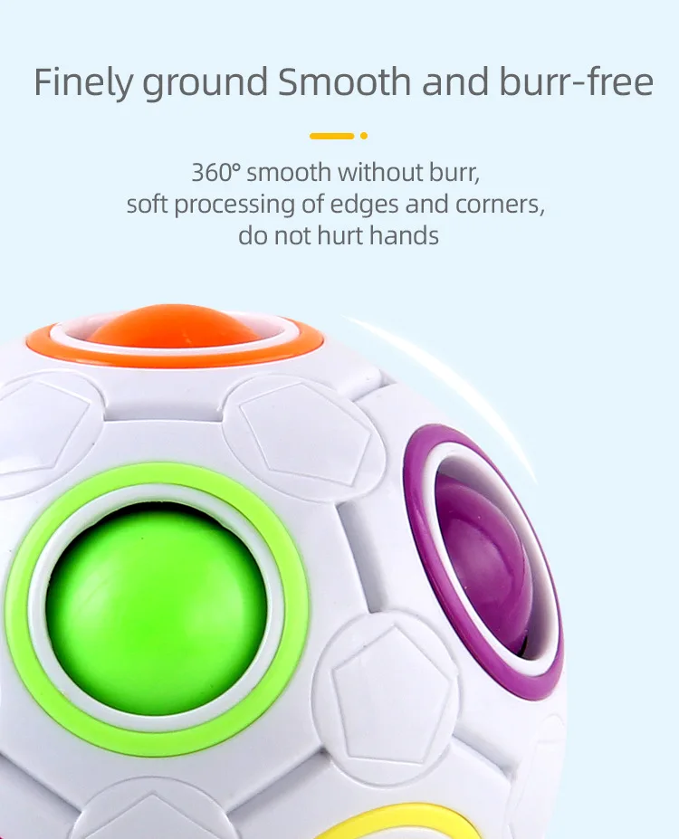 

Creative Magic Rainbow Ball Decompression Montessori Finger Football Kids Toys Puzzle Ball Adult Stress Reliever