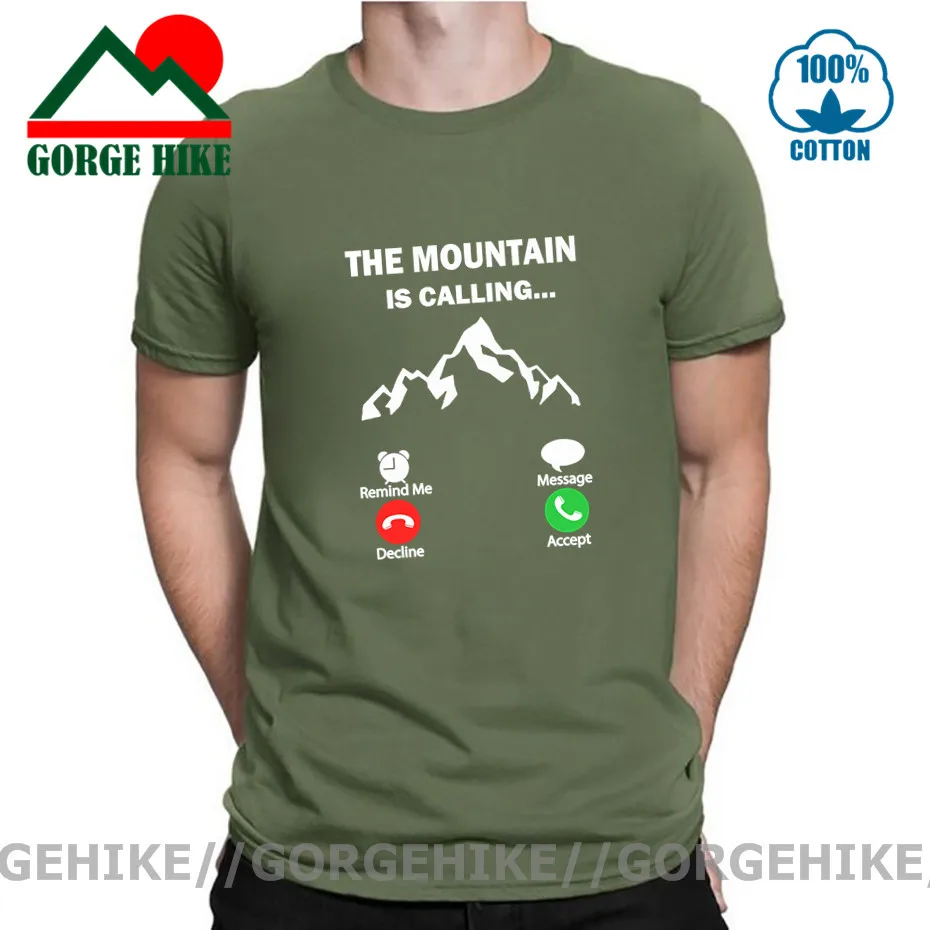 

Футболка мужская с коротким рукавом, модная смешная рубашка с принтом восхождений на гору и вызовов, подходит для горных велосипедов и скал...