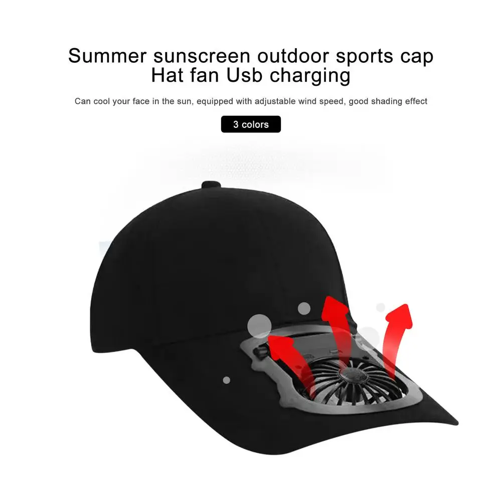 

Summer Hat Fan USB Charging Breathable Sunscreen Tennis Cap Adult Outdoor Sports Breathable Peaked Cap With Mini Folding Fan