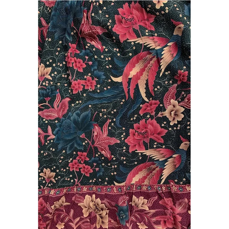 

New Female Swimsuit Bikini Three-piece Suit Peacock Print Bikini Swimsuit Beach Skirt Swimsuit Female Fashion Three-piece Suit