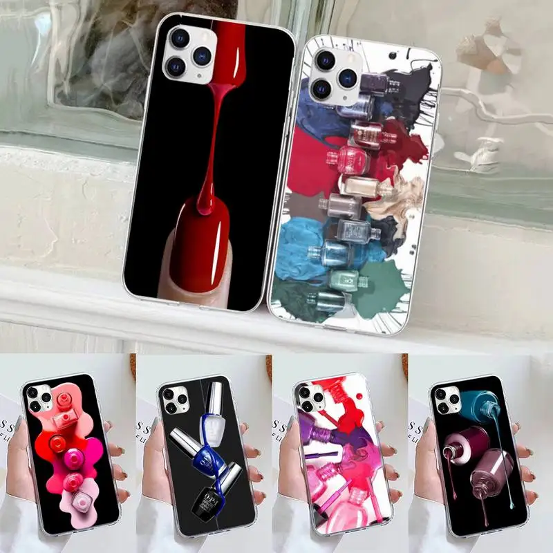 

Art Multicolored Nail Polish Bottle Set Phone Case for iPhone 11 12 13 mini pro XS MAX 8 7 6 6S Plus X 5S SE 2020 XR case