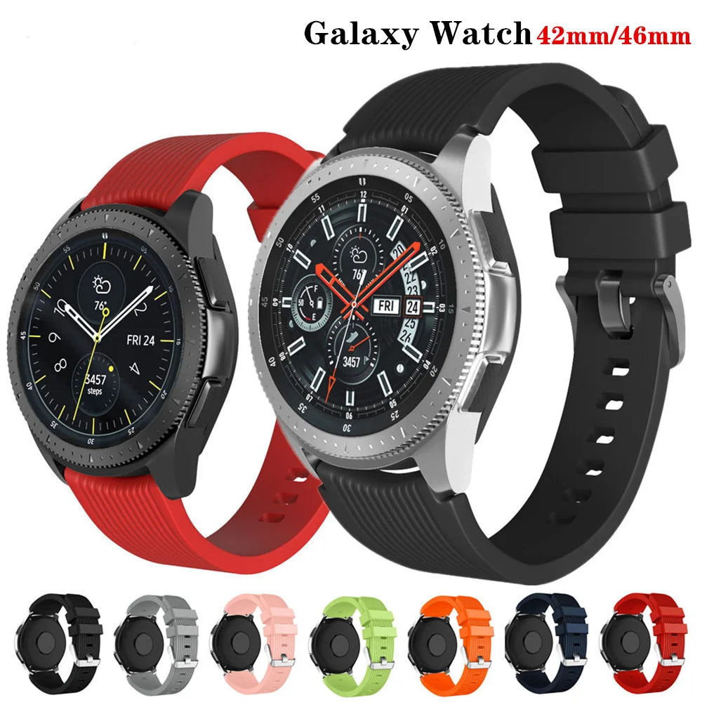 

20mm/22mm watch band for Samsung Galaxy Watch 46mm/3 45mm-41mm/42mm/active 2 Silicone Bracelet Gear S3 Frontier/S2/sports Strap