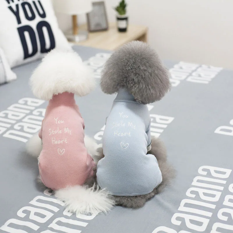 

2021New Style Fun Autumn and Winter Clothes 300g Pure Cotton Skin-friendly Threaded Fabric Fashion Pet Clothes Cat Dog Clothing