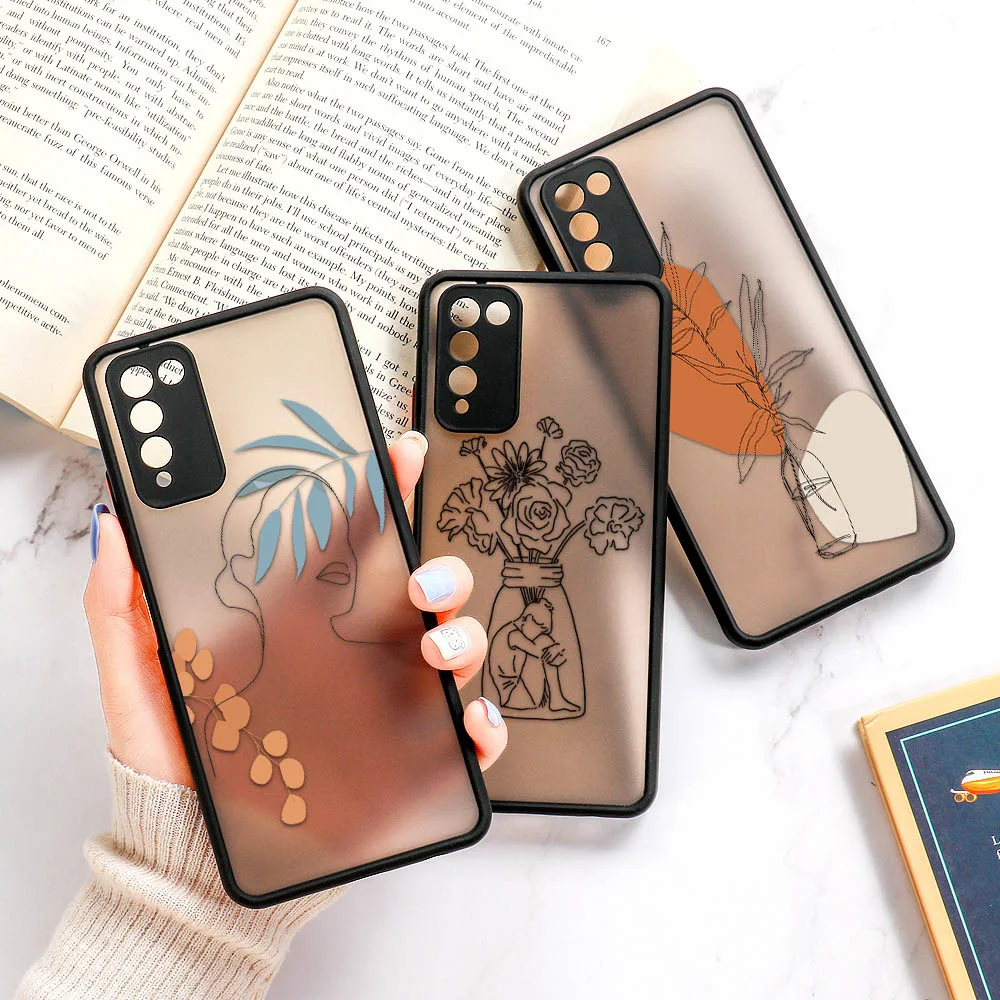 

For Oneplus 8 Pro Case Hard PC Cover For Oneplus 8 9 Pro 6T 8T Phone Bumper On the OnePlus 9Pro 8 6 T Artistic Face Flower Cover