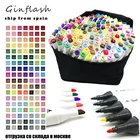 Маркеры Ginflash, на спиртовой основе, двусторонние, товары для рукоделия