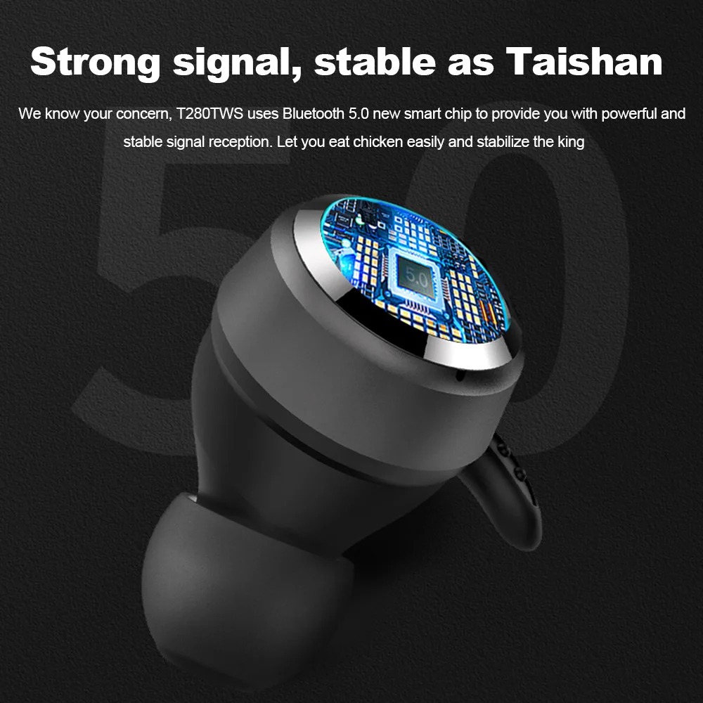 

TUNE 280 TWS True Wireless Bluetooth Earphones T280TWS Stereo Earbuds Bass Sound Headphones Headset with Mic Charging Case