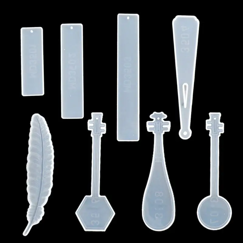 

8 Pack Silicone Bookmark Mold DIY Bookmark Casting Mould Making Epoxy Resin Jewelry DIY Craft Silicone Transparent Mold