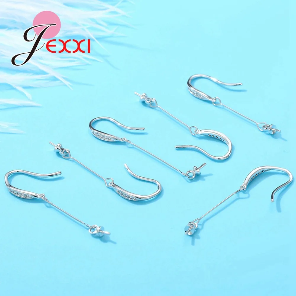 

Hot Sale Women 925 Sterling Silver Simple Earrings 3 Styles Long Hook Earring Accessories for Engagement/Anniversary Party
