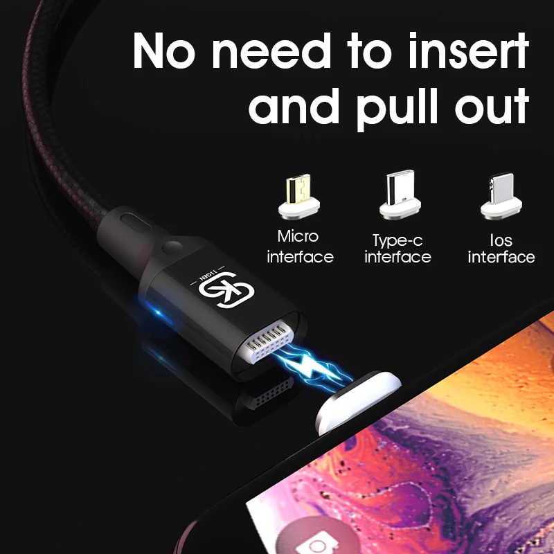 Магнитный 3 в 1 usb кабель зарядное устройство micro type c QC 4 0 Зарядка для android iphone xiaomi