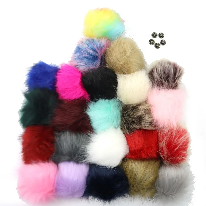

New Fox Fur Ball 10cm 12cm 15cm Real Fur With Various Buttons For Easy Removal Of Hat Accessories