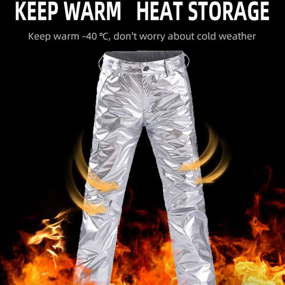 Women Skiing Pants Snowboarding Pants Waterproof Detachable High Waist Glossy Thermal Zipper-fly Pants With Multi-trouser Bag