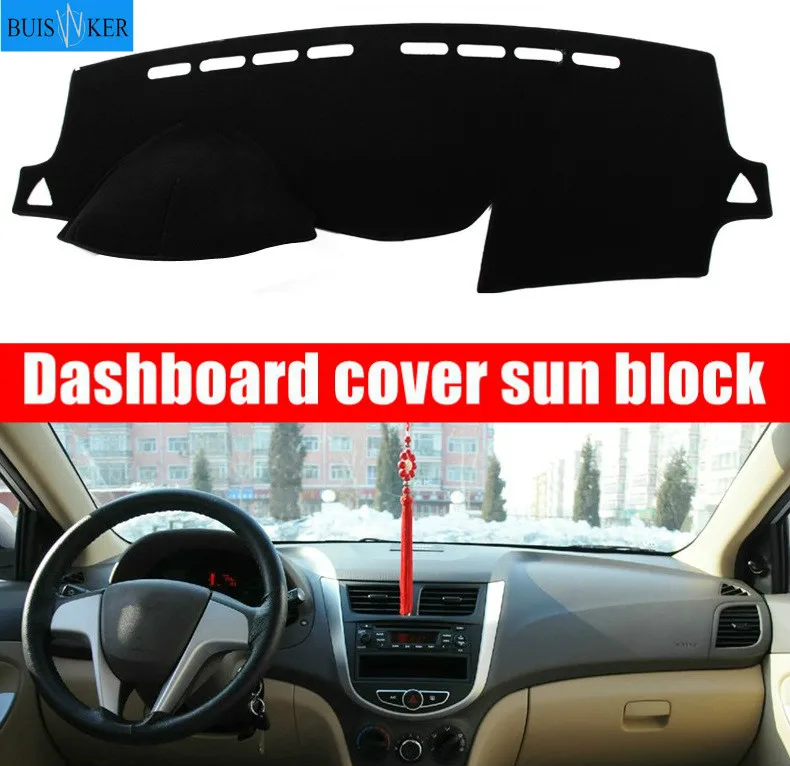 

Крышка приборной панели для Hyundai Solaris/Accent/Verna 2012 2013-2015-2017 солнцезащитный козырек приборная панель Противоскользящий коврик панель Dashmat крышк...