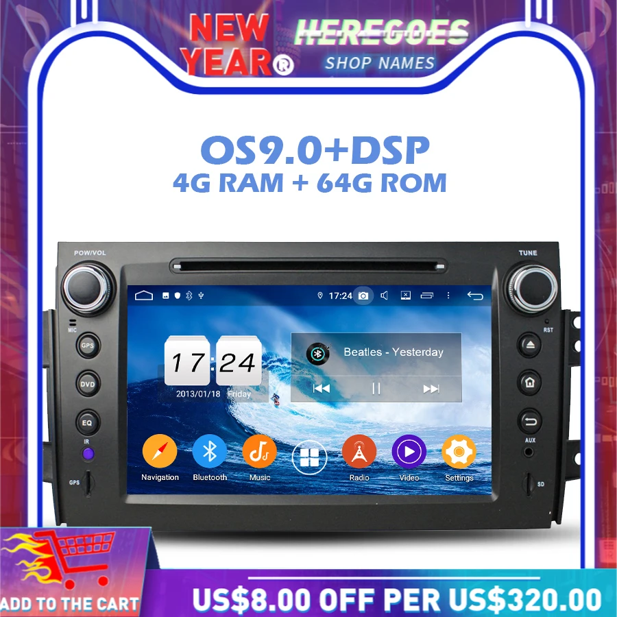 IPS DSP Android 9 0 4 Гб RAM 64 ROM автомобильный dvd плеер Wifi 4G Bluetooth RDS радио GPS карта для SUZUKI SX4