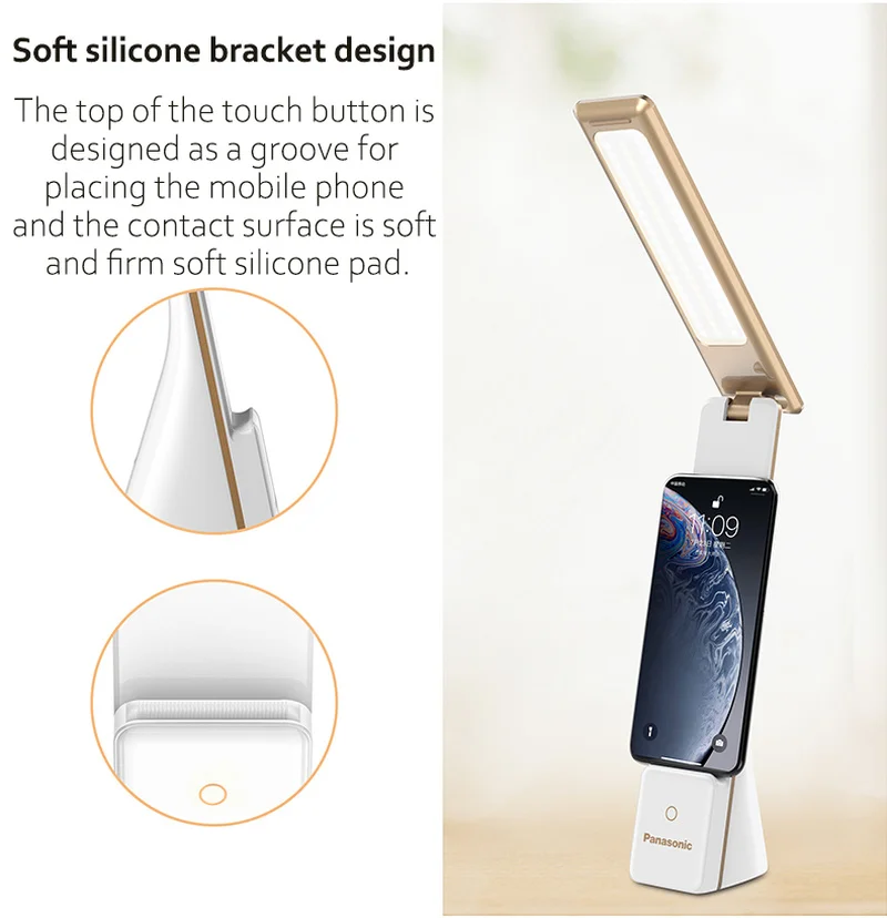 Panasonic LED Настольный светильник с сенсорным сенсором Складная Настольная лампа