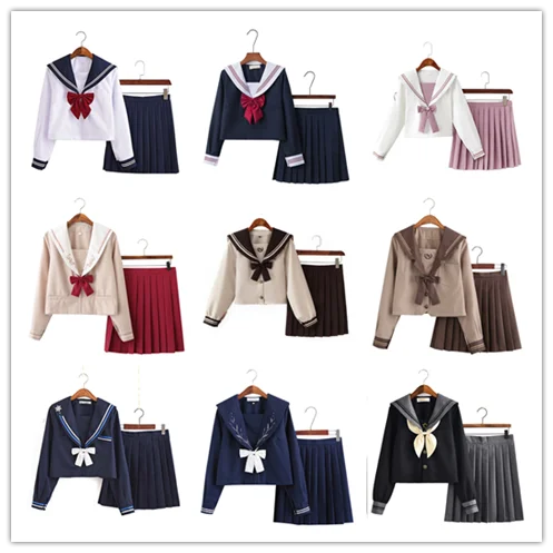 

Girl School Uniform Pleated Skirts Japanese School Uniform High Waist A-Line Plaid Skirt JK Uniforms for Woman Girl